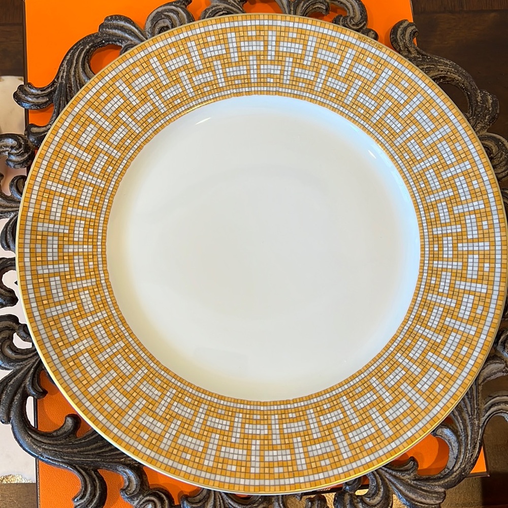 Hermes Mosaic Gold Dinner plates set of 2
